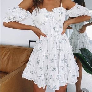 Daisy Full Skirt Dress White Beginning Boutique